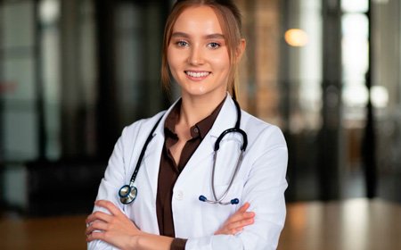 Врач со стетоскопом на шее